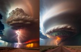 The once in a thousand year sight! Mesmerizing Desert Landscape During a Passing Storm