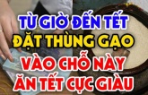 Đặt hũ gạo ở vị trí này trúng cung Tài Lộc, gia đình êm ấm, tiền vào như nước