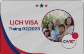 Lịch visa tháng 2/2025 mới nhất – Giữ nguyên các diện F