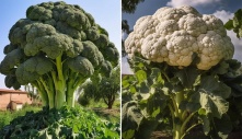 Agricultural Revolution: Abundant Harvest of Traditional Ground-Growing Fruits and Vegetables from Towering Trees