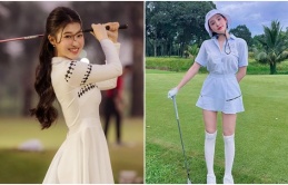 Phương Nhi lại ra sân golf, đôi chân dài như 'kiếm Nhật' khiến dân tình xuýt xoa 