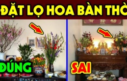 Lọ hoa trên ban thờ nên đặt bên trái hay bên phải mới đúng phong thủy: Đơn giản nhưng rất nhiều nhà làm sai