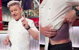 Chef Gordon Ramsay shows bike helmet after serious accident: 'I'm lucky to be here'