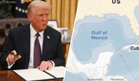 Ông Trump ký tuyên bố ngày 9-2 là 'ngày vịnh Mỹ' khi đang bay qua vịnh Mexico